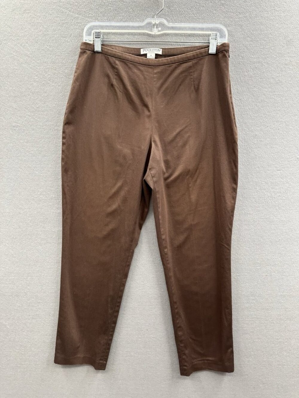 Pendleton Pants Size 8 Petite Women Brown Pull On Straight Leg Casual Trousers